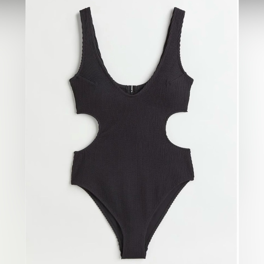 H&M Black Cutout One Piece Swimsuit